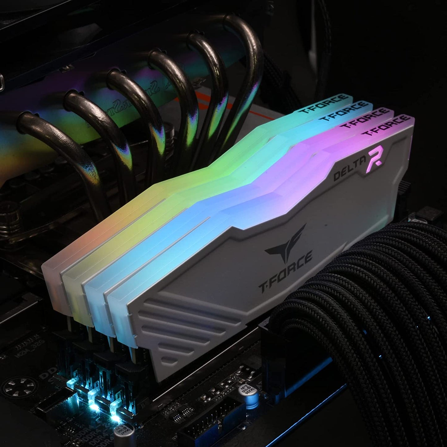 T-Force Delta RGB DDR4 16GB (2X8Gb) 3000Mhz (PC4-24000) CL16 Desktop Memory Module Ram - White - TF4D416G3000HC16CDC01