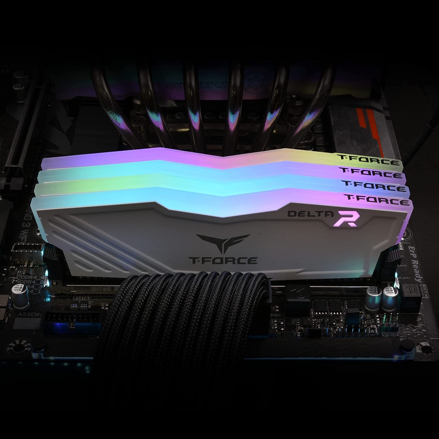 T-Force Delta RGB DDR4 16GB (2X8Gb) 3000Mhz (PC4-24000) CL16 Desktop Memory Module Ram - White - TF4D416G3000HC16CDC01