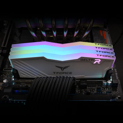T-Force Delta RGB DDR4 16GB (2X8Gb) 3000Mhz (PC4-24000) CL16 Desktop Memory Module Ram - White - TF4D416G3000HC16CDC01