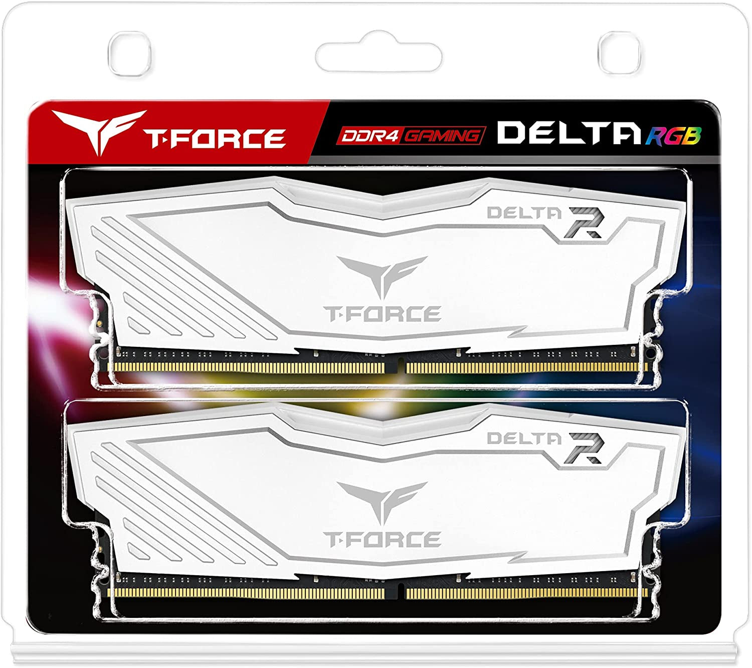 T-Force Delta RGB DDR4 16GB (2X8Gb) 3000Mhz (PC4-24000) CL16 Desktop Memory Module Ram - White - TF4D416G3000HC16CDC01