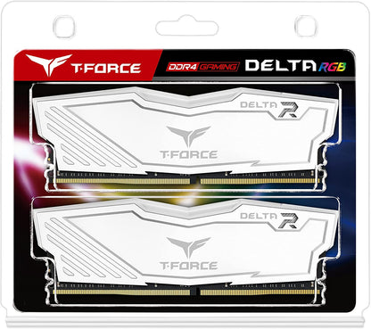 T-Force Delta RGB DDR4 16GB (2X8Gb) 3000Mhz (PC4-24000) CL16 Desktop Memory Module Ram - White - TF4D416G3000HC16CDC01